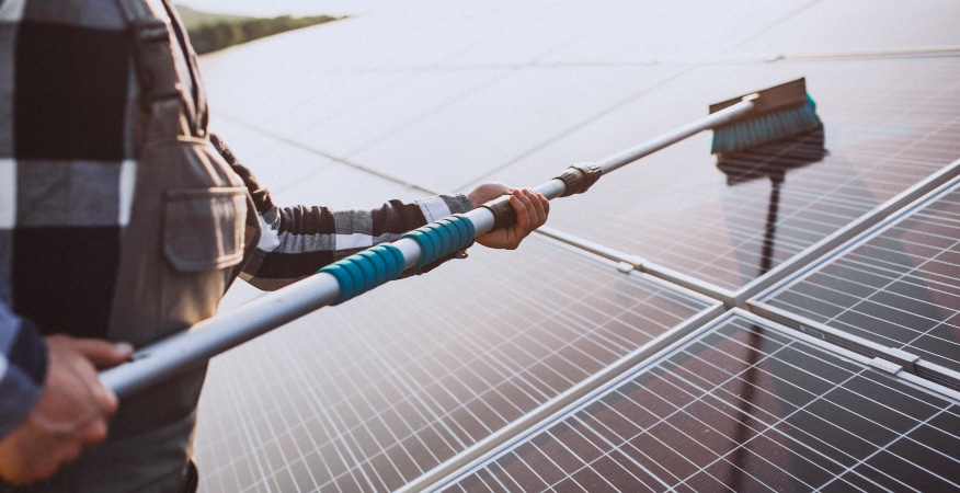 What Happens if Solar Panels Are Not Cleaned Person cleaning solar panels with a brush. What happens if solar panels are not cleaned? Dirt buildup can reduce efficiency. Ease Your Pane.