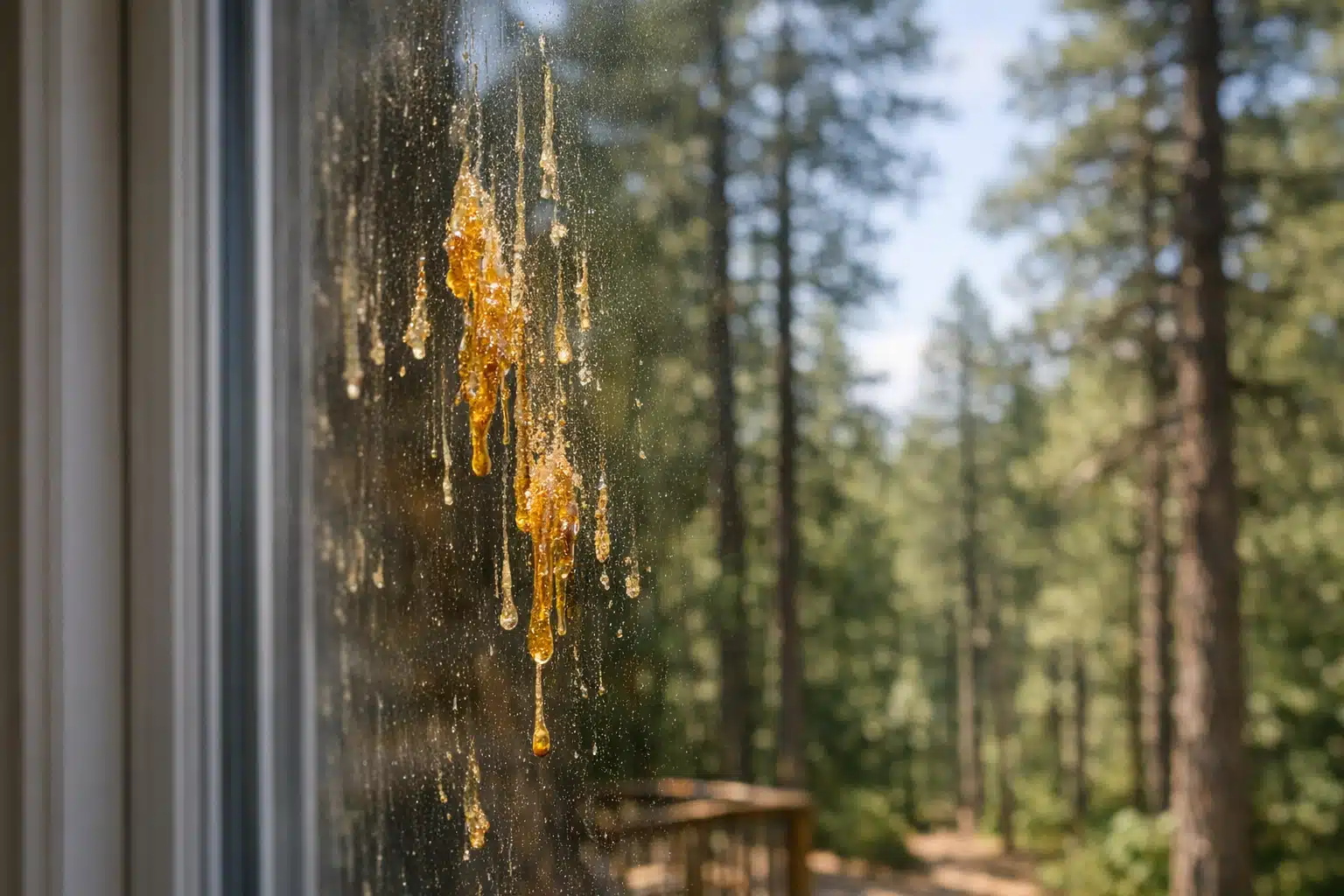 How Pine Sap Affects Your Windows in Forested Areas How Pine Sap Affects Your Windows in Forested Areas