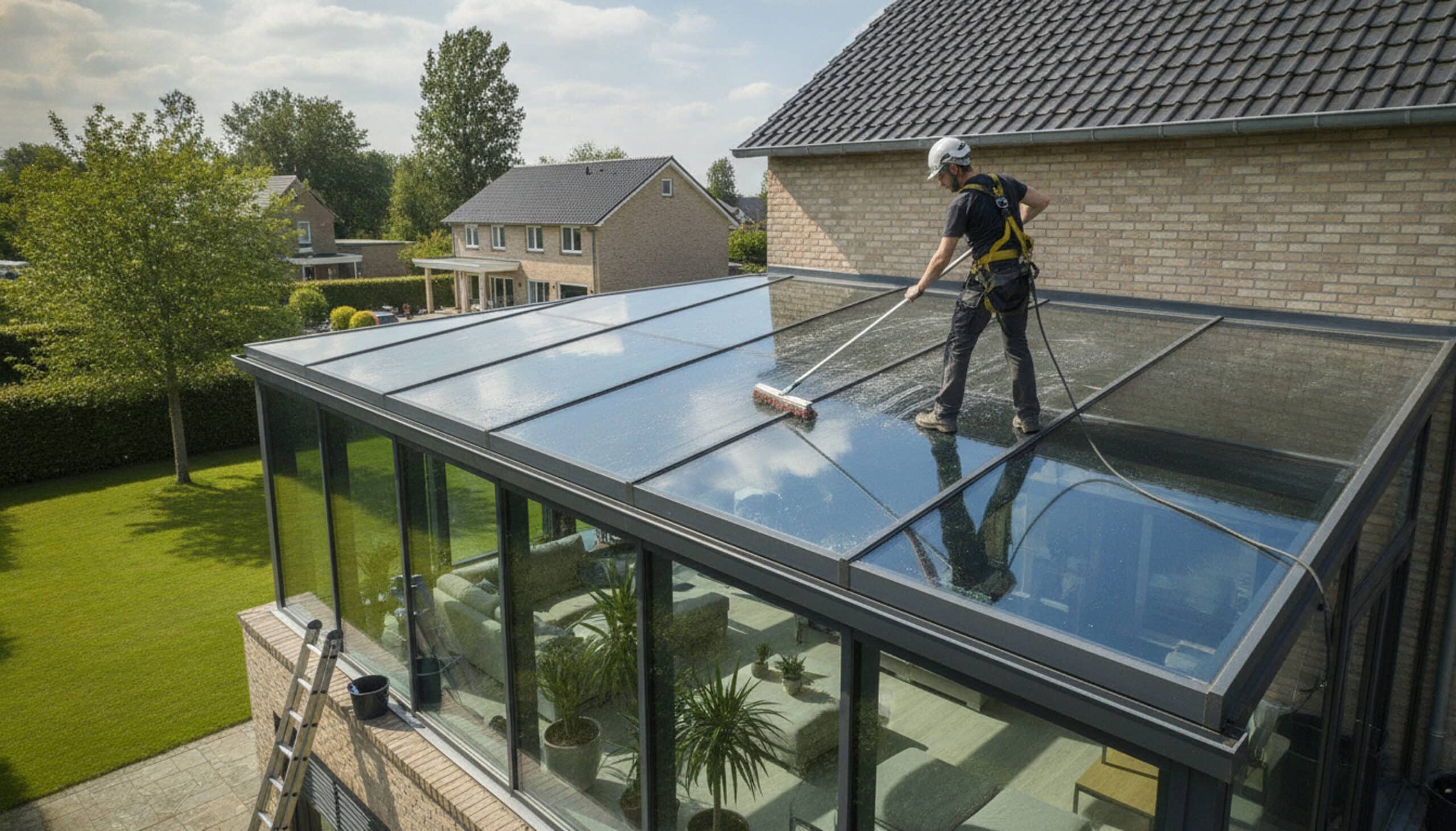 window-cleaning-greenwood-village-image Skylight cleaning at a Greenwood Village home